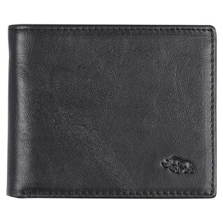 Men's Ebony Black Full Grain Cowhide Leather Bifold Rhino Armor™ Wallet