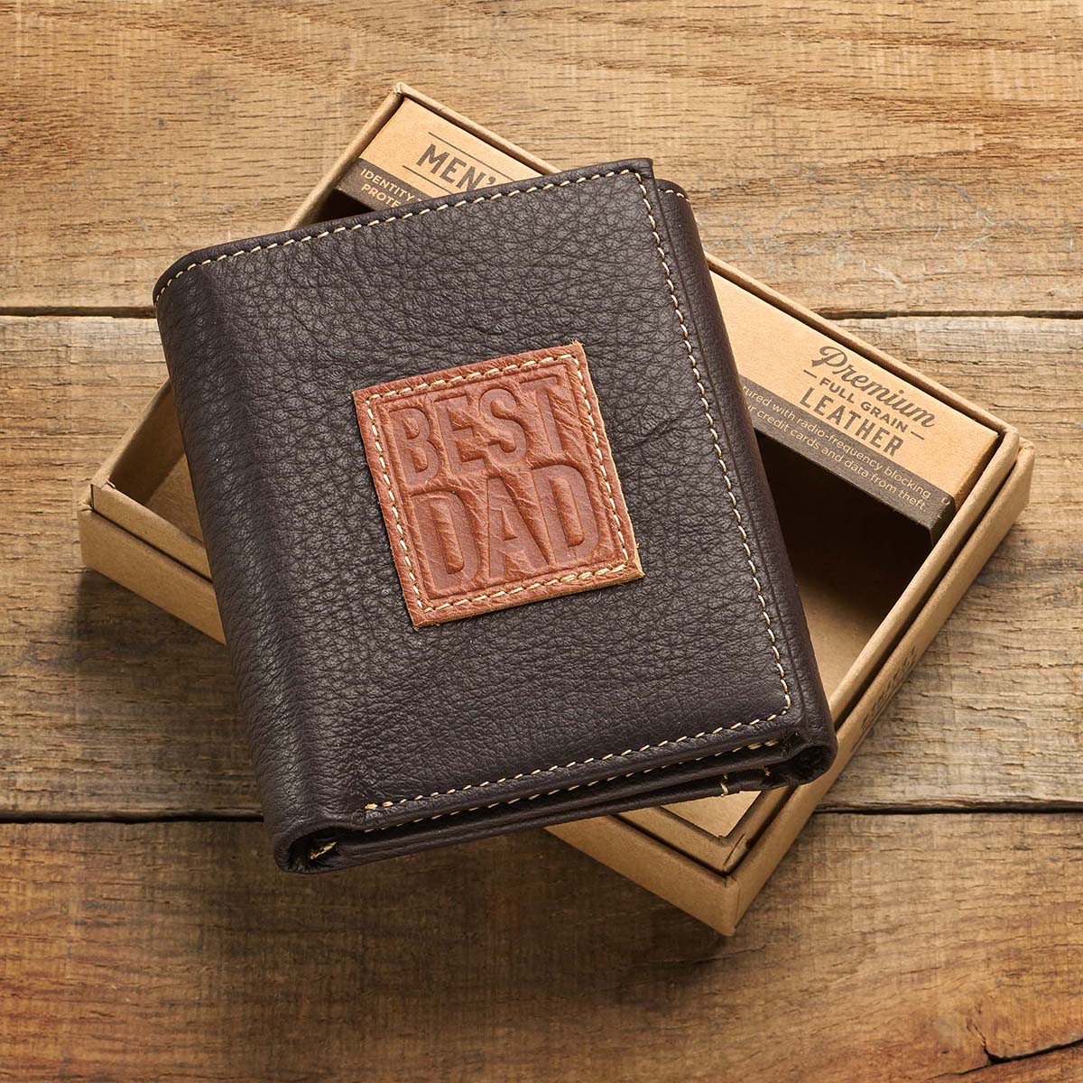 The Cahaba - Personalized Brown Leather Bifold Wallet - The best gift store for dad for Father’s Day