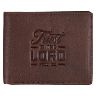 Trust in the Lord Dark Brown Full Grain Leather Wallet - Proverbs 3:5